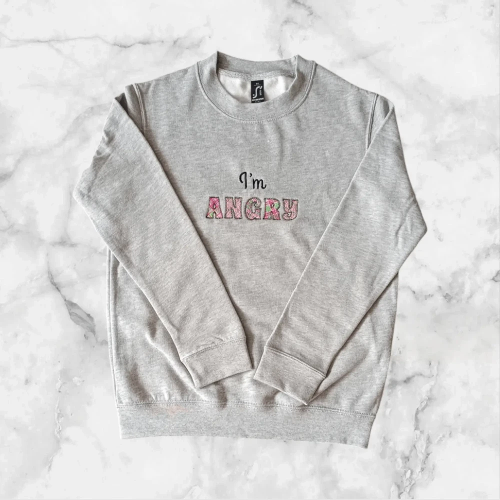 Sweat fille brodé Angry