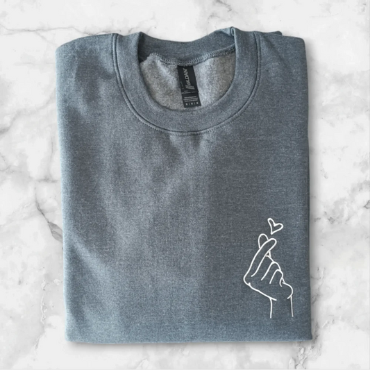 Sweat gris personnalisé brodé